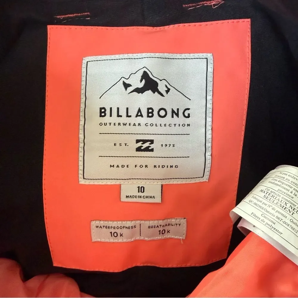 Billabong Girls Alue Snow Pant Orange Size 10